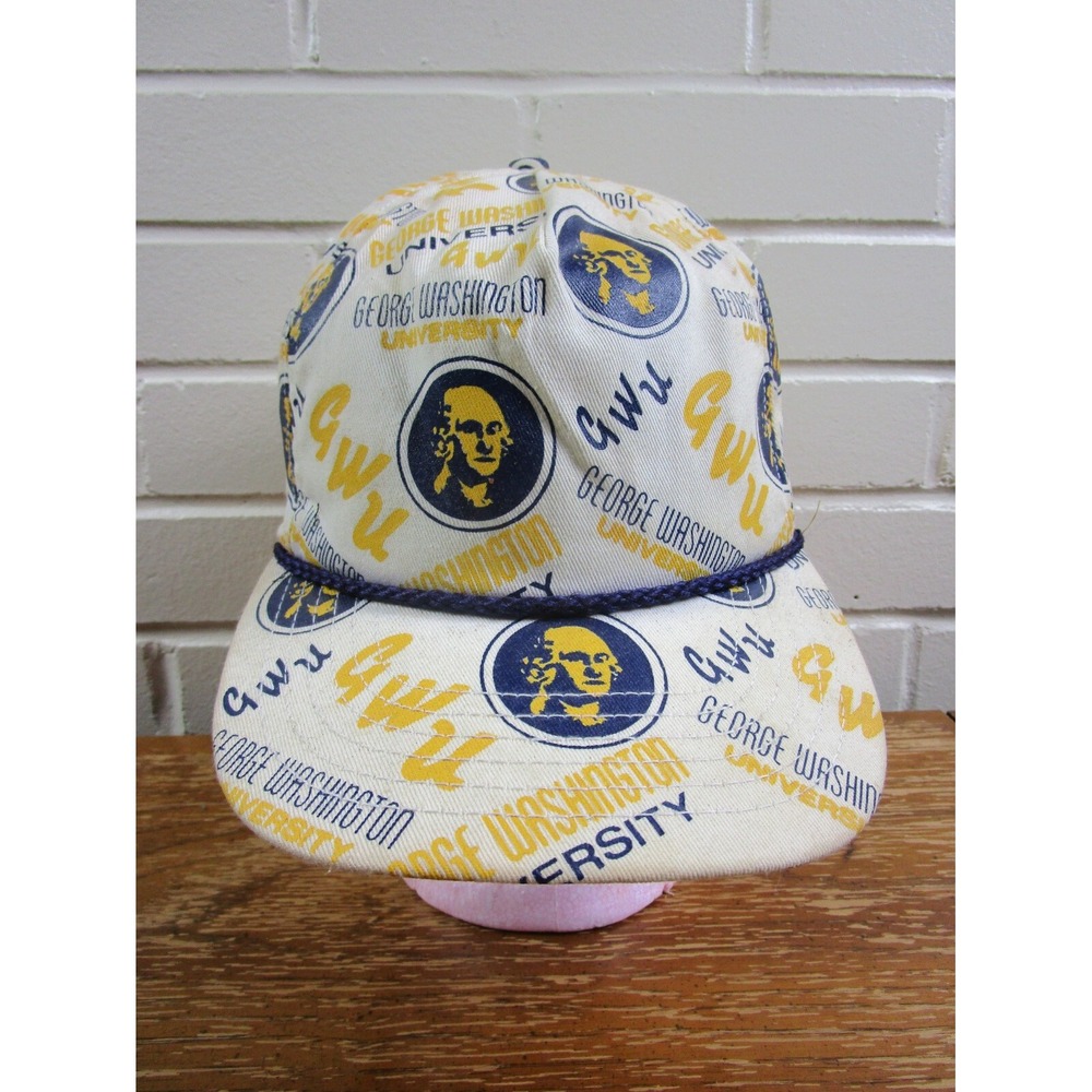 George Washington University AOP Colonials Snapback Hat Vintage 1990's USA